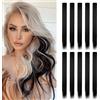 REEKNOKOL 10 Pezzi Extension Capelli Neri, 22 Pollici Clip-In, Capelli Lisci Sintetici per Donne e Ragazze, Uso Quotidiano e Feste