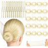 ACKKOR | 40 Retine per capelli biondi | Fermagli e retine per chignon | Retine elastiche per capelli per balletto bambini | Retine bionde per chignon balletto donne, ragazze