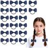 YAWYO Set da 20 Elastici per Capelli Bambini, Fasce Elastiche con Fiocchi, Accessori Capelli Blu Navy per Scuola Bambini e Donne