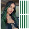 ARWIG 10 ciocche di capello da agganciare | 55 cm clip colorate | accessori per capelli per ragazze (verde scuro)