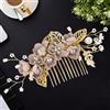 VEKXAR Accessori per capelli da damigella d'onore per donna, pettini laterali per capelli da sposa con fiori rosa e perle, forcine per capelli da sposa per matrimoni, balli di fine anno, feste (rosa)