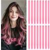 INSPUTOL Extension Capelli Clip In Rosa Pesca, 16 Pezzi 22 Sintetici Lisci per Ragazze e Donne, Colpi di Sole