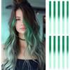ARWIG 10 ciocche di capello da agganciare | 55 cm clip colorate | accessori per capelli per ragazze (verde chiaro)
