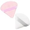 SUBTAVIK 2 pezzi di polveri triangolari per trucco in polvere, riutilizzabili, triangolari, secchi, bagnati, in velluto, per cipria, trucco, fondotinta, crema, blush (bianco e rosa)