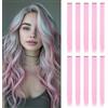 REEKNOKOL 10 Extension Capelli Rosa, 56 cm Clip-In Extension Capelli Sintetici Lisci per Donna e Ragazze, per Uso Quotidiano e Feste