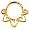 DIPZO Anello Settale 16G, Gioiello Piercing Lotus Daith, Clicker in Acciaio Inox 8mm per Piercing Septum, Orecchini Helix Tragus Uomo Donna, Oro