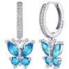 Bestyle Turchese Orecchini Argento 925 Donna Orecchini a Farfalla Orecchini a Cerchio Antiallergico Regalo Compleanno San Valentino