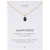 LUUK LIFESTYLE Collana in argento sterling delicata con pendente basico in cristallo solitario, pietra di zircone mese, idea regalo per donna, lei, compleanno, gioielli moderno, 50 cm, nero e oro