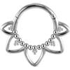DIPZO Gioiello Septum Lotus 16G, Anello Septum in Acciaio Inossidabile 8mm, Clicker Daith, Orecchini Cartilagine Helix per Donna Uomo, Argento