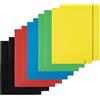 D.RECT Cartelline con Elastico A4 in Cartoncino - Set 10 Pezzi - Portadocumenti 300 g/m² - Colori Assortiti - per Ufficio Scuola Studio