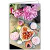 Afie 68-4034 - Biglietto fotografico a forma di cuore, con fiori di peonie, formato chiuso, 17 x 11,5 cm, interno bianco per scrivere il tuo messaggio di auguri - consegnato con una busta