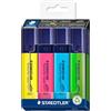 STAEDTLER Textsurfer Classic 364 Evidenziatori - set da 4, assortiti | Punta scalpello 1-5 mm, grande riserva d'inchiostro - senza sbavature - Art.-Nr. 364 C4