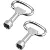 DIPZO Set di 2 Chiavi Quadrate 8 mm, Chiave di Sfiato Universale per Radiatori, Chiave Multifunzionale per Rubinetti, Caldaie, Contatori Gas ed Energia