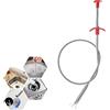 REEKNOKOL Pulitore di scarico 60 cm / 23,6 pollici Pulitore flessibile per lavello Asta di scarico Strumento serpente di scarico con tubo a molla Spazzola per la pulizia del lavello da cucina facile da usare
