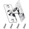 BuxiuGK Chiavistello 90/180 Gradi,304 Acciaio Inossidabile Scorrevole Serratura Porta Angolo Retto con 4 Viti per Casa Cucine Studio Camere da Letto Bagni da Giardino,Argento