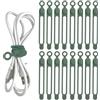 RUGBOL 16 fascette in silicone, fascette in gomma, fascette riutilizzabili, organizer per cavi per auricolari, caricabatterie, cavi audio, computer (verde)