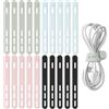 REEKNOKOL 16 pezzi fascette riutilizzabili, fascette in silicone fascette fascette riutilizzabili fascette in silicone fascette per cavi per auricolari telefono caricabatterie cavo audio computer (4 colori)