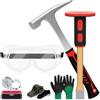 Mardatt Kit di 6 pezzi Geology Rock Pick Hammer 907,2 g, martello da roccia e scalpello da 30,5 cm, occhiali di sicurezza, fischietto, lente di ingrandimento per gioiellieri 10X e guanti, strumenti da