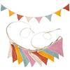SUBTAVIK 10 pezzi di bandierine in tessuto per cameretta dei bambini, rosa, bifacciali, per baby shower, 3,15 m, per giardino, matrimonio, compleanno, camera da letto, decorazione (giallo e rosa)