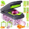 Romon Taglia Verdure, Affetta Tagliaverdure, 15 in 1 Affettaverdure e Tagliaverdure Multifunzionale, Trita Verdure Manuale per Cubetti, Bastoncini, Fette, Strisce e Quarti