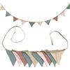 SUBTAVIK 10 pezzi di bandierine, bandierine in tessuto per la cameretta dei bambini, bandierine rosa da 3,15 m, tessuto per giardino, festa nuziale, decorazione per la camera da letto dei bambini (colorato)