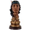 DRW Busto Potenza Cacique Guaicaipuro in Resina Dipinto a Mano 12 cm Altezza