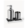 Westwing Collection Set di 3 accessori da bagno in metallo Halston - Argento
