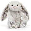 Jellycat Blossom Silver Bunny Bloom - Peluche a forma di coniglietto, misura media