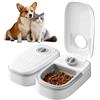 Wxeadu Mangiatoia Automatica, 700 ML 2 Pasti Distributore Automatico Cibo Gatti Cane con timer, Lavabile Dispenser Crocchette Gatto Cane, Grigio Distributore Cibo Gatticane per Dry or Wet Food