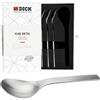 F. DICK PURE METAL 91587000 - Set di 4 cucchiai da tavola (cucchiai con una superficie satinata, qualità dell'acciaio conservato, ideale per zuppe, stufati)