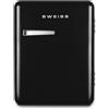 SWEISS WEISS9 Frigo Mini Bar Vintage 31L, Mini Frigo Compatto, Design Retrò, Silenzioso 24 dB, per Camera, Hotel, Ufficio, Bevande o Cosmetici, Temperatura Regolabile 6°-15°C, Nero