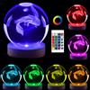 Genyerl Axolotl, lampada notturna in cristallo 3D, 16 colori LED con telecomando, sfera di cristallo K9 da 8,9 cm, vetro trasparente unico, regalo per ragazzi e ragazze