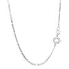 NKlaus 38cm Collana Figaro Collana sottile in argento Sterling 925 Argento diamantato 1,5mm 8963