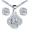 Yumilok - Parure con collana e orecchini da donna, in argento sterling 925, con fiori e zirconi