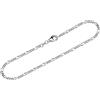 NKlaus bracciale in argento 925 19cm Figaro catena a cordolo diamantata bracciale da uomo 12595
