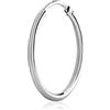 NKlaus orecchini singoli a cerchio da 20 mm in argento sterling 925 spessore 1,5 mm orecchini in argento 3085