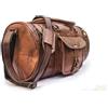 Fatto a mano Borsa 20" vera pelle di capra bagaglio da viaggio vintage palestra borsone vero