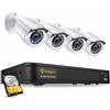 Anlapus DVR Kit Videosorveglianza Sistemi Videocamera 8 Canali 1080P H.265+ TVI
