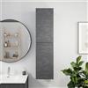 Parama Colonna bagno sospesa altezza 137 cm due ante effetto cemento scuro reversibile | Yili