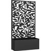 Outsunny Fioriera con Spalliera per Rampicanti in Acciaio, Montaggio a Parete o a Terra, 61x23x113 cm, Nero | Aosom Italy