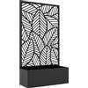 Outsunny Fioriera Rialzata con Spalliera Decorativa per Rampicanti da Terra e Parete in Metallo, 61x23x113 cm, Nero | Aosom Italy