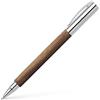 Faber-Castell 148585 - Penna roller Ambition noce, larghezza tratto 0,5 mm, refill nero, inclusa confezione regalo