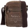 Avirex Borsello a Tracolla in Canvas e Pelle Bovina Anticata, Borsa a Tracolla Uomo in Stile Militare, Collezione 140506 CNV0I, Verde Kaki