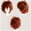 YEESHEDO Parrucca unisex Auburn, capelli corti Bob Anime Cosplay parrucca capelli corti, pieno strato naturale, liscia, capelli soffici, feste, costume, parrucca per donne, uomini, ragazzi, ragazze