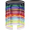 Yoosit Confezione da 20 fasce per capelli da donna, colorate, in tessuto bianco, rivestite in tessuto, sottili, in metallo nero, fascia elastica per capelli, tiara, corona, accessori fai da te