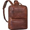 STILORD Albert Zaino Uomo Business in Pelle con Molti Scomparti - Zaino Porta PC 17 Pollici | Zaino Lavoro Uomo | Zaino da Viaggio in Pelle Vintage Colore:kara - cognac