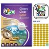 tico Etichetta adesiva GL4 ovale oro satinata 100fg A4 36x20mm (60et/fg) Tico