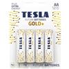 TESLA Gold - Batterie alcaline AA (LR06, batteria a matita, blister) 4 pezzi