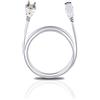 Oehlbach Powercord C13 / 500 - Cavo di alimentazione con spina e presa di corrente a prova d'urto - Altamente flessibile, eccellente affidabilità dei contatti - 5 m - bianco