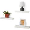 Amazon Basics Lot de 3 étagères murales flottantes en bois, Blanc, 40,1 x 12,7 x 4,6 cm